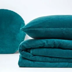 Teal Green Velvet Quilted Throw -Best Homeware Store sf1250 5 3