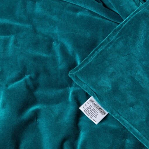 Teal Green Velvet Quilted Throw -Best Homeware Store sf1250 7 3