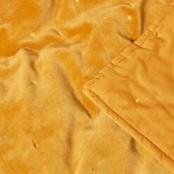 Mustard Velvet Quilted Throw -Best Homeware Store sf1251 4