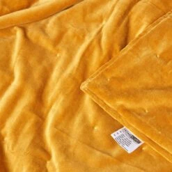 Mustard Velvet Quilted Throw -Best Homeware Store sf1251 7