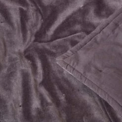 Dark Grey Velvet Quilted Throw -Best Homeware Store sf1252 4