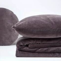 Dark Grey Velvet Quilted Throw -Best Homeware Store sf1252 5