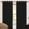 Black Thermal Blackout Eyelet Curtain Pair, 66 X 72" -Best Homeware Store sf1264 black thermal blackout eyelet curtain pair 1 2