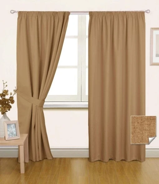 Latte Pencil Pleat Blackout Curtain Pair, 66 X 72" -Best Homeware Store sf1272