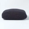 Black Square Cotton Knitted Pouffe Floor Cushion -Best Homeware Store sf1365aa pouffee