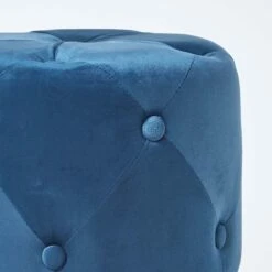 Hampton Velvet Footstool With Legs, Navy -Best Homeware Store sf1503 04 1