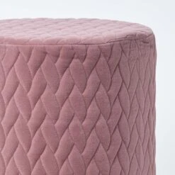 Kensington Velvet Round Footstool, Pink -Best Homeware Store sf1507 04