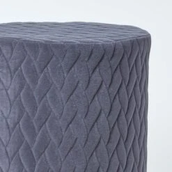 Kensington Velvet Round Footstool, Grey -Best Homeware Store sf1508 04