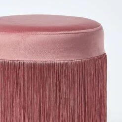 Warwick Velvet Footstool With Legs, Pink -Best Homeware Store sf1521 04 1