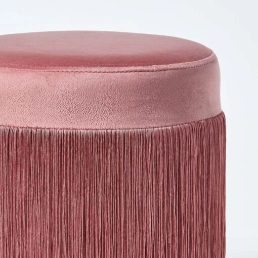 Warwick Velvet Footstool With Legs, Pink -Best Homeware Store sf1521 04 1