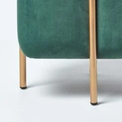 Osborne Velvet Footstool Cube With Legs, Emerald Green -Best Homeware Store sf1525 03