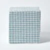 Blue Gingham Check Cotton Cube Pouffe 36 X 36 X 38 Cm -Best Homeware Store sf1531 01