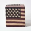 Cotton Square Pouffe Vintage USA Flag, 36 X 36 X 38 Cm -Best Homeware Store sf1542 01