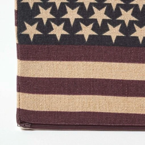 Cotton Square Pouffe Vintage USA Flag, 36 X 36 X 38 Cm -Best Homeware Store sf1542 04