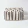 Grey, Black And White Stripe Beanbag Cube Pouffe Large 60 X 60 X 30 Cm -Best Homeware Store sf1550 01