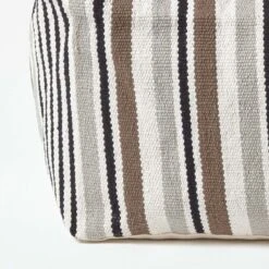 Grey, Black And White Stripe Beanbag Cube Pouffe Large 60 X 60 X 30 Cm -Best Homeware Store sf1550 04