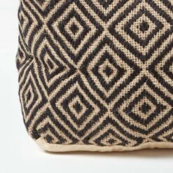 Black And Cream Bean Cube Footstool With Aztec Pattern -Best Homeware Store sf1559 04