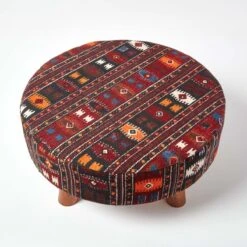 Flat Kilim Footstool With Legs -Best Homeware Store sf1580 03