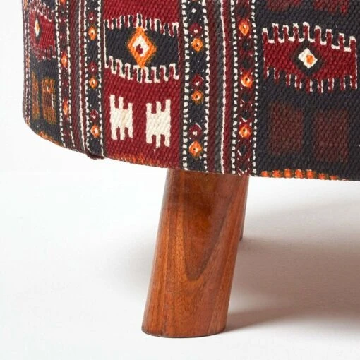 Flat Kilim Footstool With Legs -Best Homeware Store sf1580 04