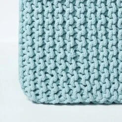 Duck Egg Blue Cube Cotton Knitted Pouffe Footstool -Best Homeware Store sf1609 04