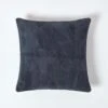 Navy Real Leather Suede Cushion With Feather Filling -Best Homeware Store sf1620 01