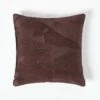 Chocolate Brown Real Leather Suede Cushion With Feather Filling -Best Homeware Store sf1623 01