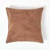 Tan Brown Real Leather Suede Cushion With Feather Filling -Best Homeware Store sf1626 01