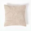 Cream Real Leather Suede Cushion With Feather Filling -Best Homeware Store sf1629 01