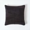 Black Real Leather Suede Cushion With Feather Filling -Best Homeware Store sf1635 01