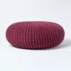 Plum Large Round Cotton Knitted Pouffe Footstool -Best Homeware Store sf1661c 01