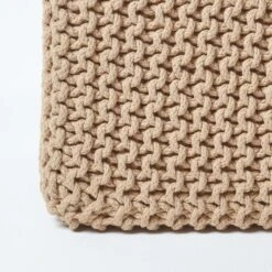 Linen Cube Cotton Knitted Pouffe Footstool -Best Homeware Store sf1667b 04