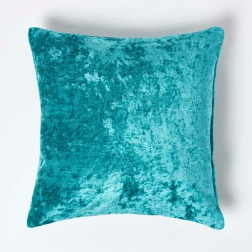 Teal Luxury Crushed Velvet Cushion Cover -Best Homeware Store sf1682a 01