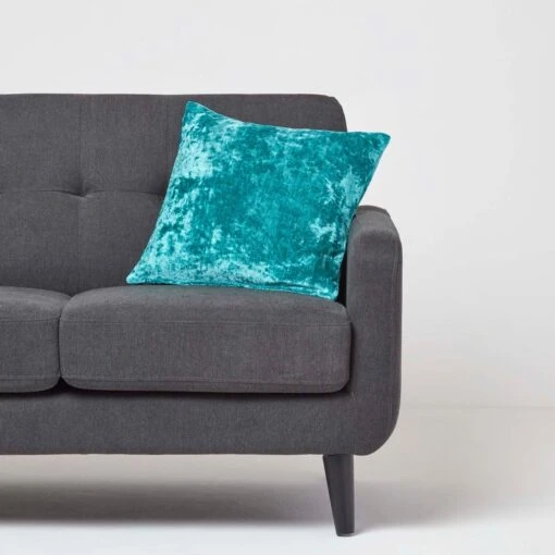 Teal Luxury Crushed Velvet Cushion Cover -Best Homeware Store sf1682a 02