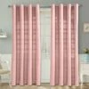 Cotton Rajput Ribbed Pink Curtain Pair -Best Homeware Store sf1721 1 c