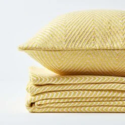 Cotton Halden Chevron Yellow Throw -Best Homeware Store sf1779 5 3