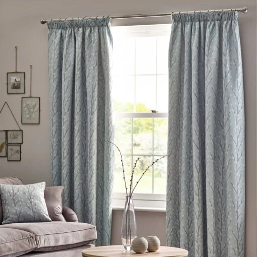 Duck Egg Blue Sienna Pencil Pleat Curtain Pair -Best Homeware Store sf1899 13