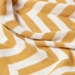 Mustard Chevron Cotton Knitted Throw -Best Homeware Store sf1949 4