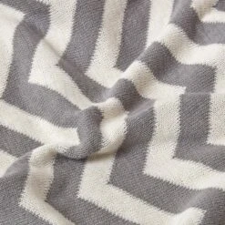 Grey Chevron Cotton Knitted Throw -Best Homeware Store sf1950 4