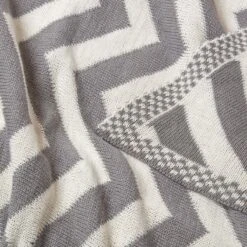 Grey Chevron Cotton Knitted Throw -Best Homeware Store sf1950 5