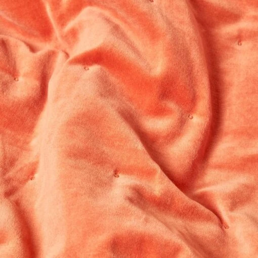 Burnt Orange Velvet Quilted Throw -Best Homeware Store sf1955 3