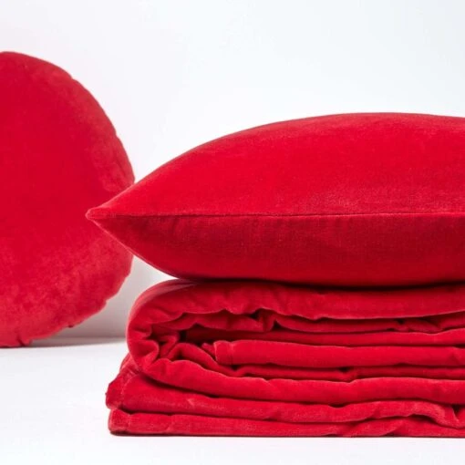 Red Velvet Quilted Throw -Best Homeware Store sf1956 5