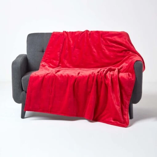 Red Velvet Quilted Throw -Best Homeware Store sf1956