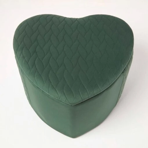 Arundel Heart-Shaped Velvet Footstool With Storage, Emerald -Best Homeware Store sf2043 8