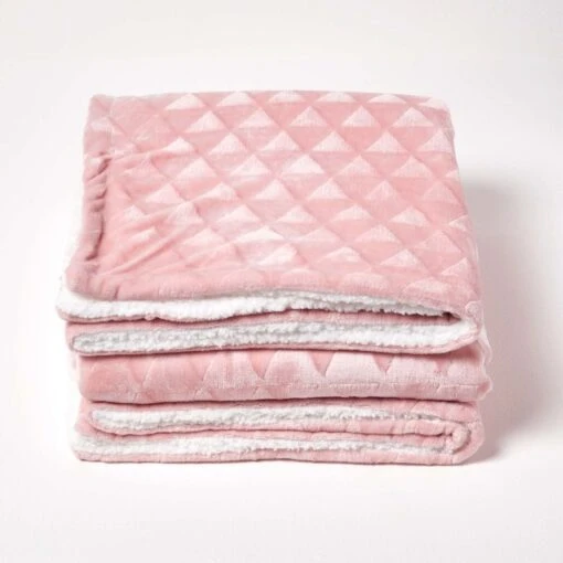 Blush Pink Geometric Triangle Velvet Throw -Best Homeware Store sf2053c 02 1 4