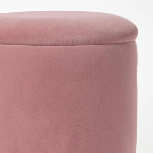 Clarence Velvet Footstool With Storage, Pink -Best Homeware Store sf2055 06