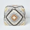 Agra Gold And Black Kilim Footstool Handwoven Beanbag Pouffe 43 X 43 Cm -Best Homeware Store sf2066 1