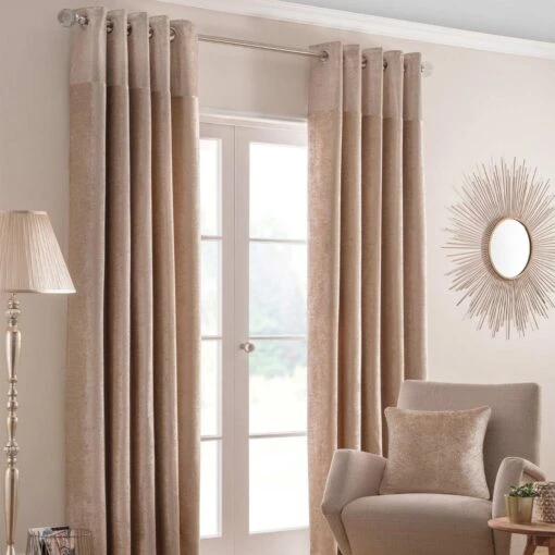 Champagne Nova Eyelet Curtain Pair -Best Homeware Store sf2105 11