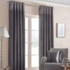 Pewter Grey Nova Eyelet Curtain Pair -Best Homeware Store sf2107 11