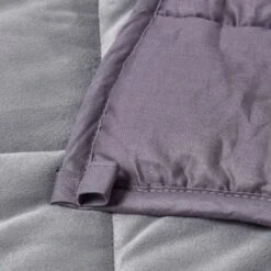 Weighted Blanket - Grey Quilted Cotton & Faux Velvet -Best Homeware Store sf2118 4 3