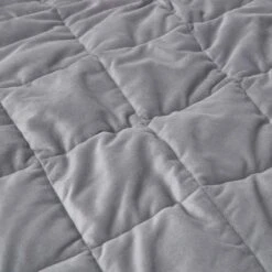 Weighted Blanket - Grey Quilted Cotton & Faux Velvet -Best Homeware Store sf2118 5 3